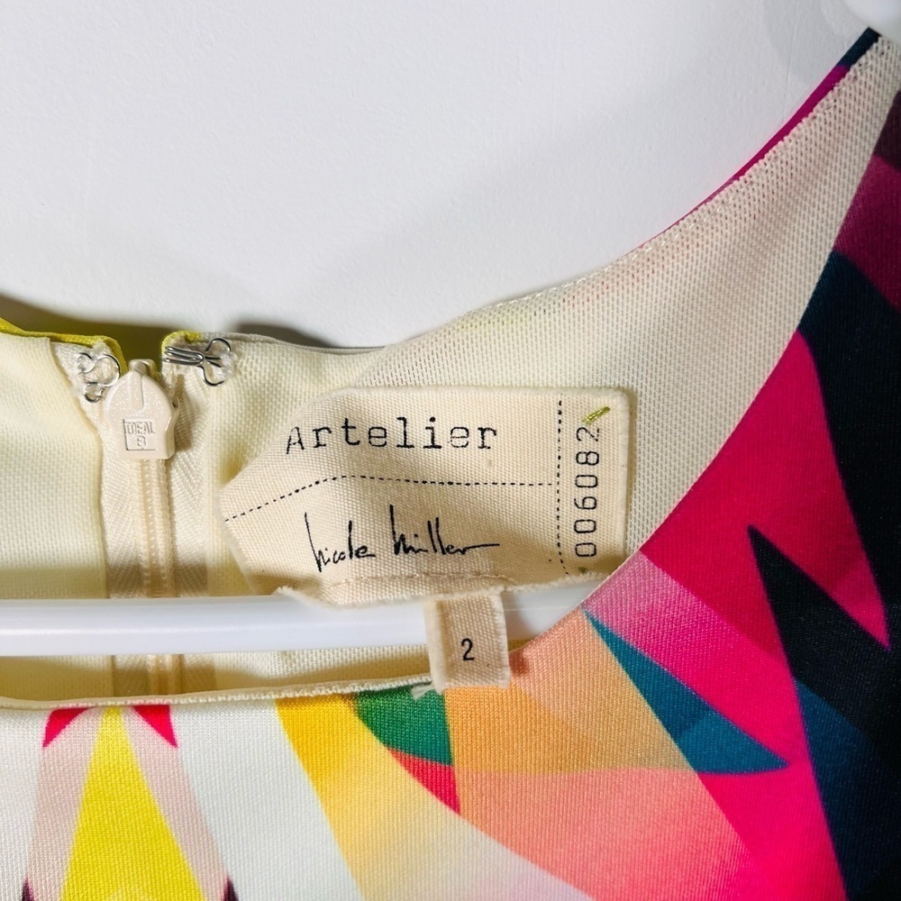 Nicolle Miller Artelier colorful Neopreno sleeveless stretch dress 2 - Picture 8 of 9
